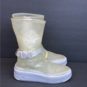 NIKE Air Force 1 Womens 7.5 Sage HI LX Boot Shoes Clear White